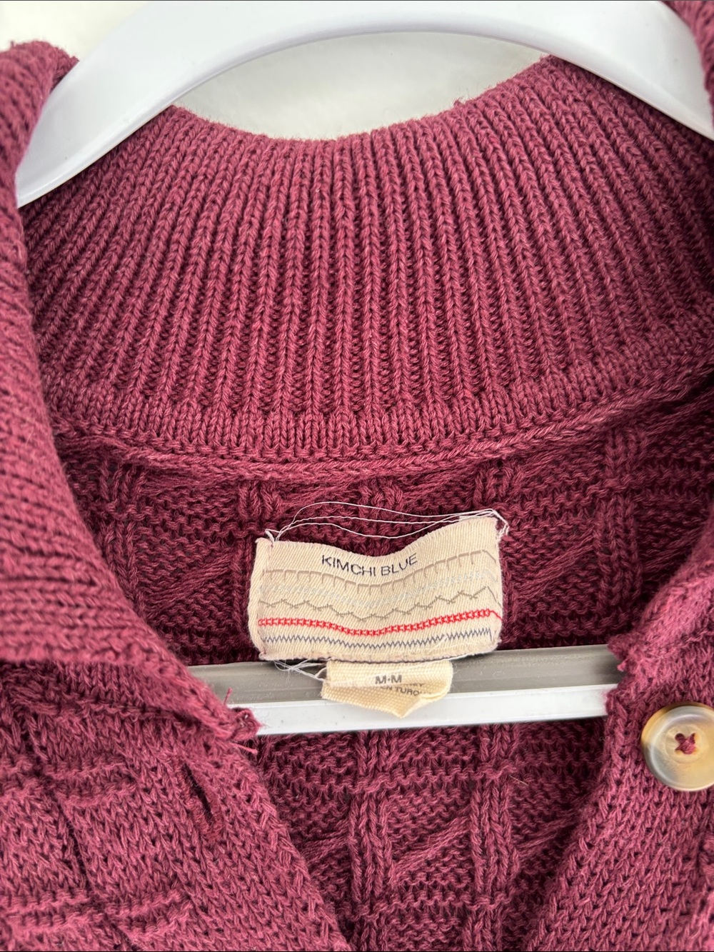 Urban Outfitters Burgundy and Pink Striped Knit Polo - Picture 2 of 4